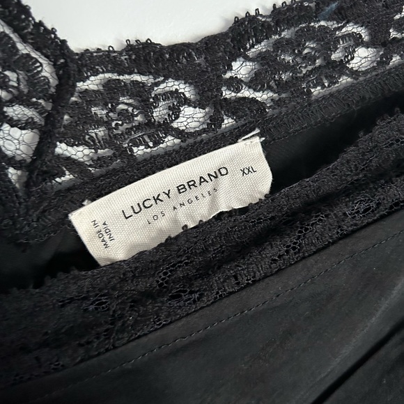 BLACK SATIN LACE BABYDOLL CAMI XXL - Picture 3 of 6